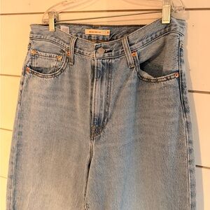 Levi's Ribcage Wide Leg Classic Light Blue Denim Jeans